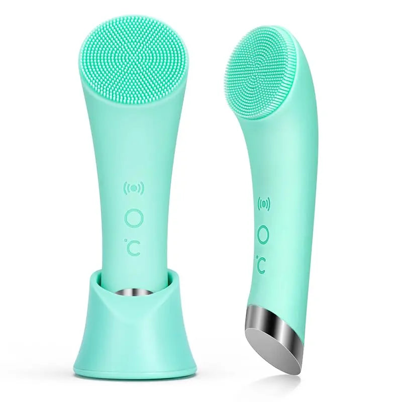 Facial Cleansing Brush, PRITECH Heatable Vibrating Face Scrubber with Massage, Silicone Face Scrubber for Women & Men, Electric Facial Cleanser for Deep Cleansing, Gentle Exfoliating Minihygieneproducts. Summerwins Dealsforyoudays